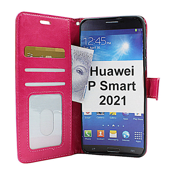 Crazy Horse Wallet Huawei P Smart 2021 Röd