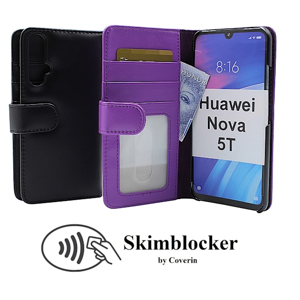Skimblocker Plånboksfodral Huawei Nova 5T Lila