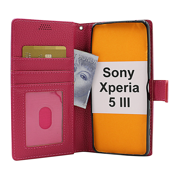 New Standcase Wallet Sony Xperia 5 III (XQ-BQ52) Ljusblå