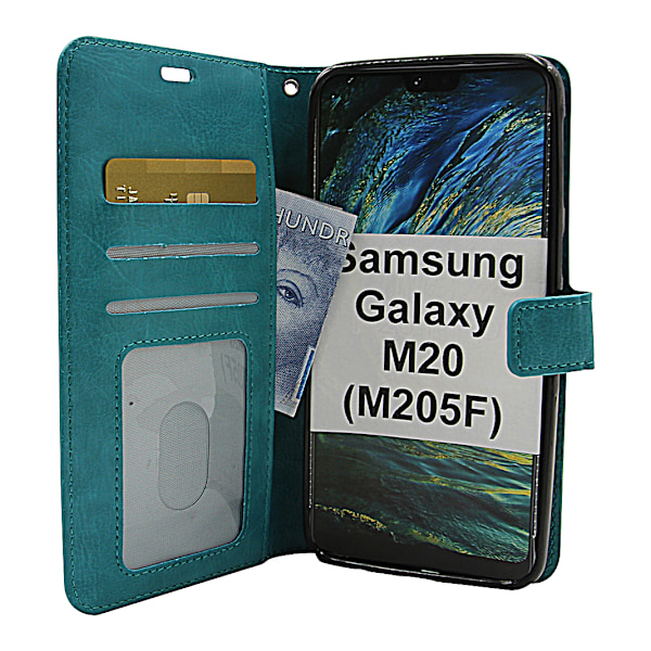 Crazy Horse Wallet Samsung Galaxy M20 (M205F) Turkos