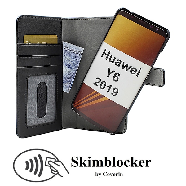 Skimblocker Magnet Wallet Huawei Y6 2019 Svart