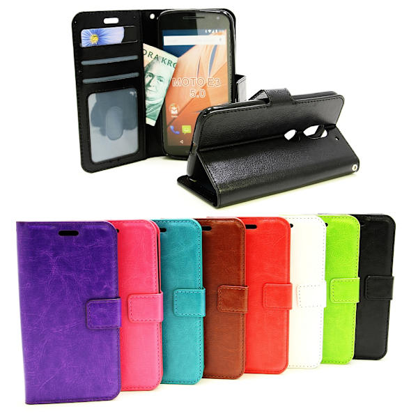 Crazy Horse Wallet Lenovo Motorola Moto E3 / 3rd generation Turkos