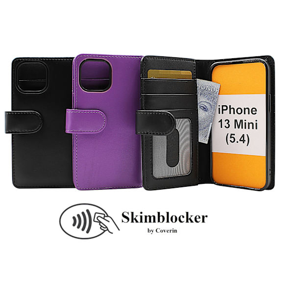 Skimblocker Plånboksfodral iPhone 13 Mini (5.4) Lila