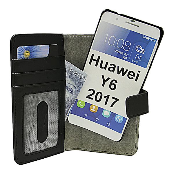 Skimblocker Magnet Wallet Huawei Y6 2017 (MYA-L41) Svart