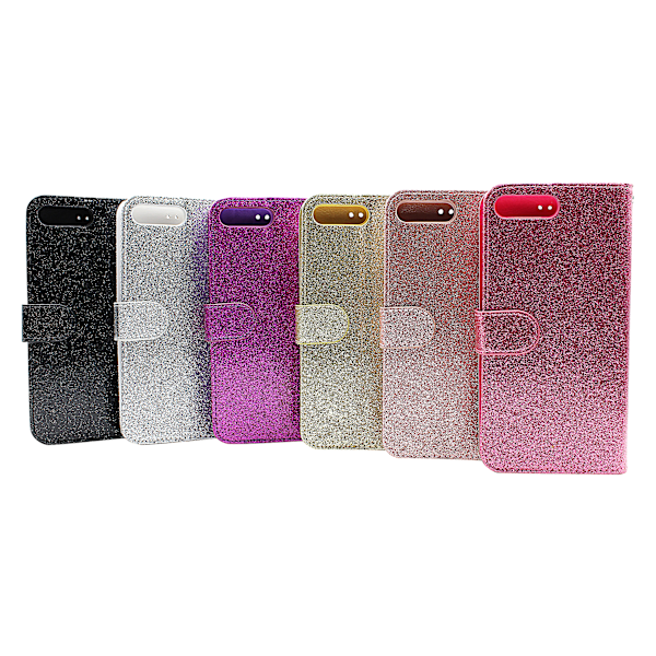 Standcase Glitter Wallet iPhone 7 Plus / 8 Plus Silver