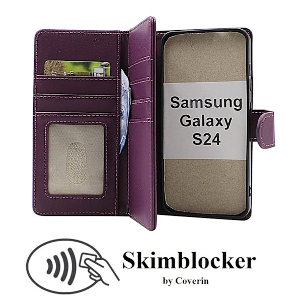 Skimblocker Samsung Galaxy S24 5G XL Plånboksfodral Svart