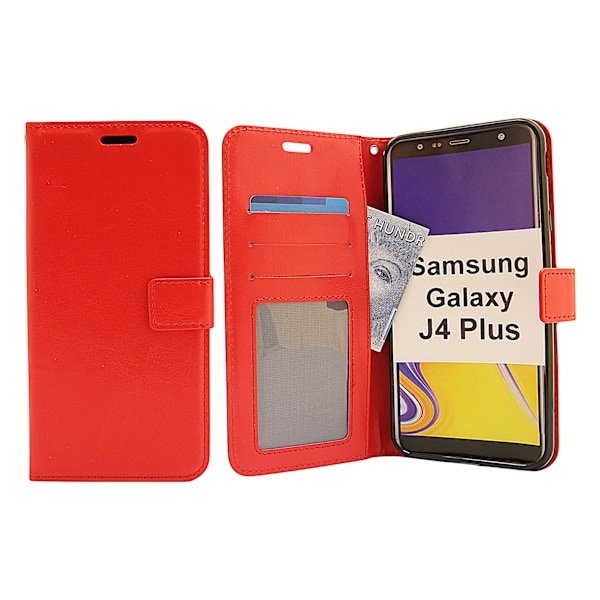 Crazy Horse Wallet Samsung Galaxy J4 Plus (J415FN/DS) Röd