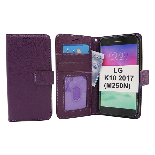 New Standcase Wallet LG K10 2017 (M250N) Svart