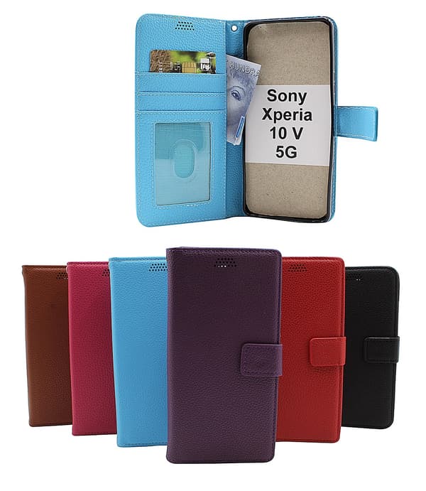 New Standcase Wallet Sony Xperia 10 V 5G Brun