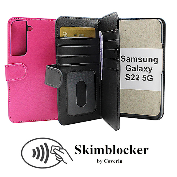 Skimblocker XL Wallet Samsung Galaxy S22 5G Svart