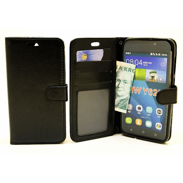 Crazy Horse Wallet Huawei Y625 Svart