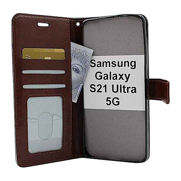 Crazy Horse Wallet Samsung Galaxy S21 Ultra 5G (G998B) Svart