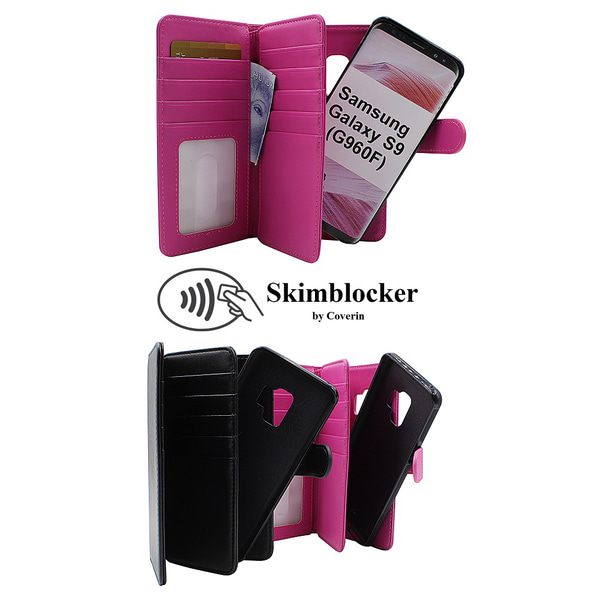 Skimblocker XL Magnet Wallet Samsung Galaxy S9 (G960F) Svart