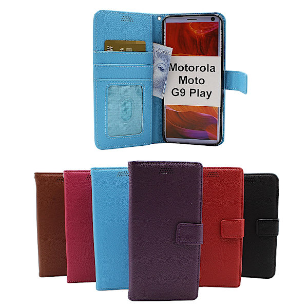 New Standcase Wallet Motorola Moto G9 Play (Svart) Svart