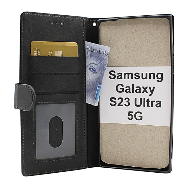 Zipper Standcase Wallet Samsung Galaxy S23 Ultra 5G Svart