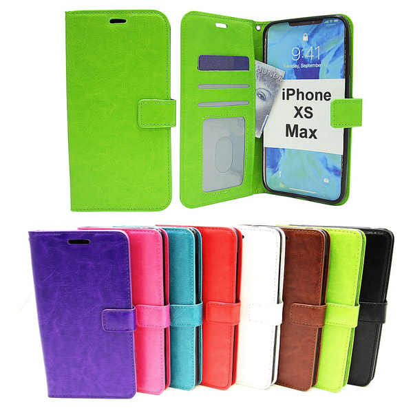 Crazy Horse Wallet iPhone Xs Max Svart