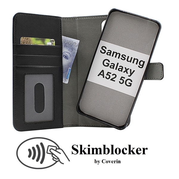Skimblocker Magnet Fodral Samsung Galaxy A52 5G Svart