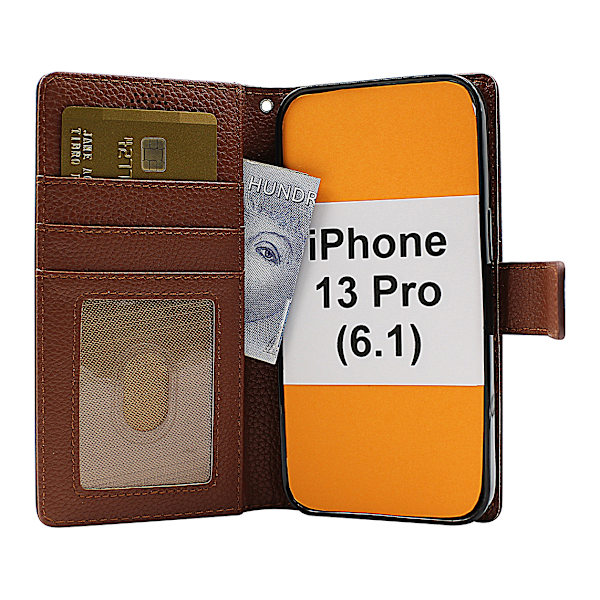New Standcase Wallet iPhone 13 Pro (6.1) Ljusblå