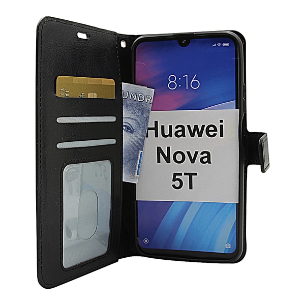 Crazy Horse Wallet Huawei Nova 5T Hotpink