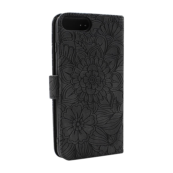 Flower Standcase Wallet iPhone 6 Plus / 7 Plus / 8 Plus Blå