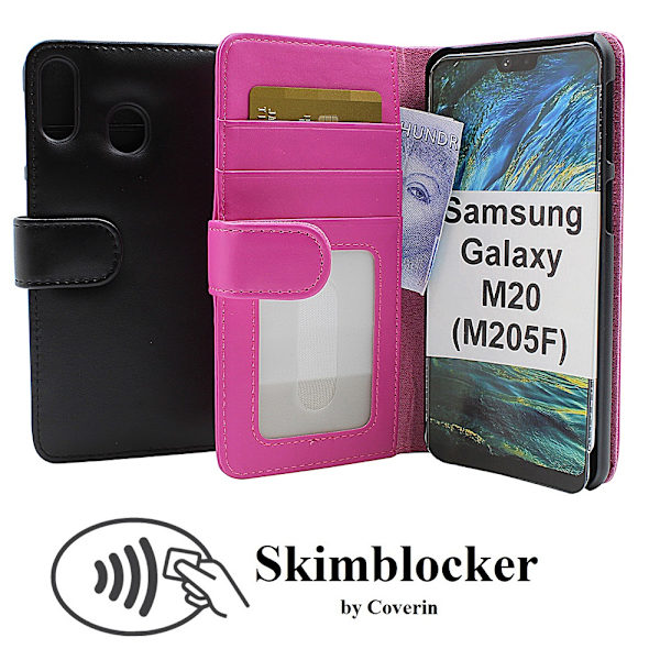 Skimblocker Plånboksfodral Samsung Galaxy M20 (M205F) Svart