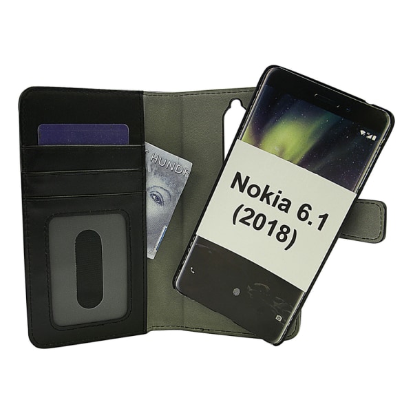 Skimblocker Magnet Wallet Nokia 6 (2018) Svart