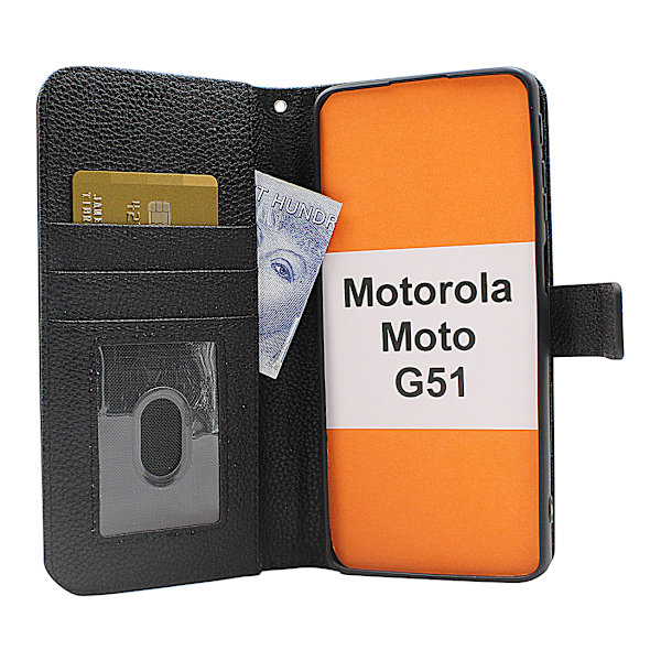 New Standcase Wallet Motorola Moto G51 Ljusblå
