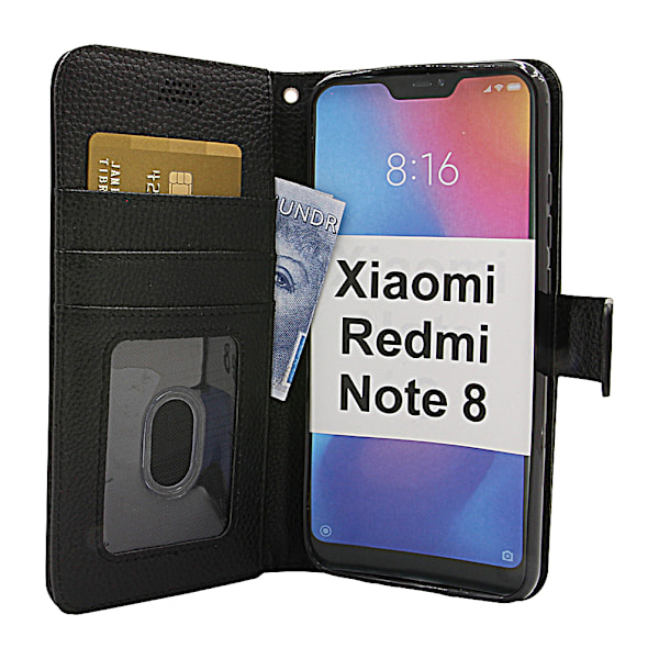 New Standcase Wallet Xiaomi Redmi Note 8 Svart