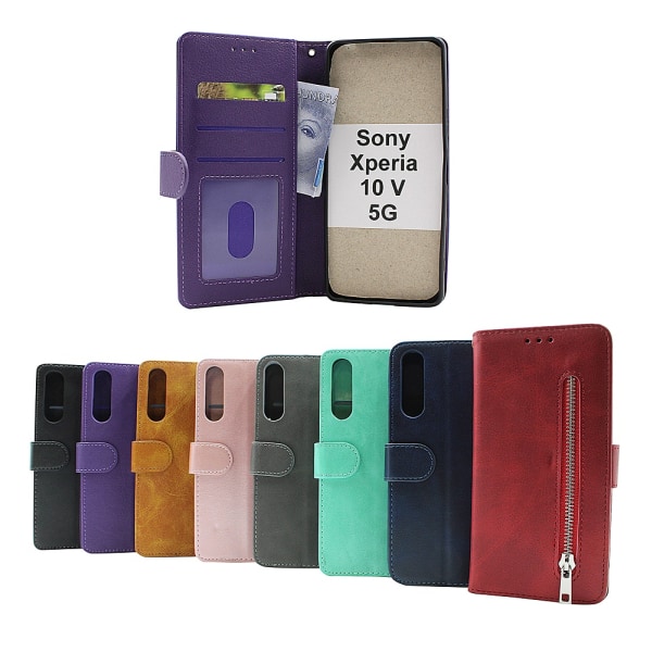 Zipper Standcase Wallet Sony Xperia 10 V 5G Aqua