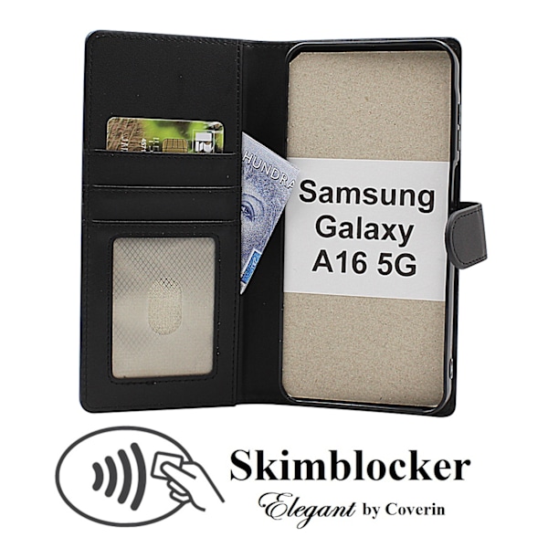 Skimblocker Samsung Galaxy A16 / A16 5G Plånboksfodral Svart