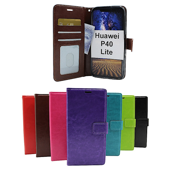 Crazy Horse Wallet Huawei P40 Lite Hotpink