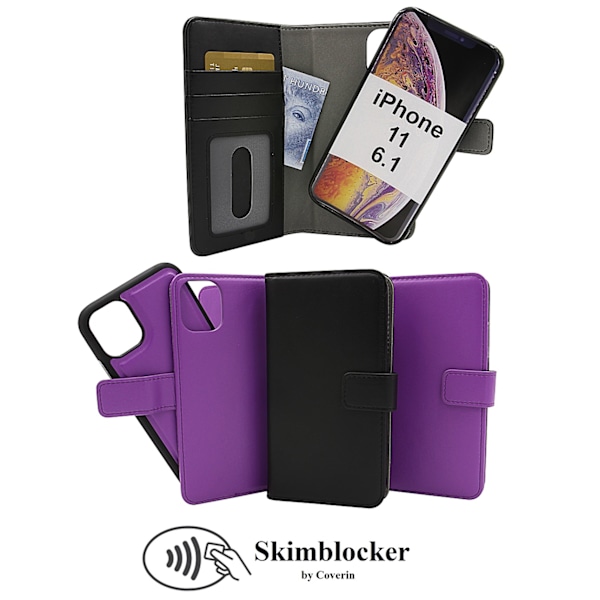 Skimblocker Magnet Wallet iPhone 11 (6.1) Svart