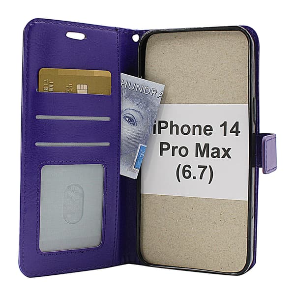 Crazy Horse Wallet iPhone 14 Pro Max (6.7) Svart