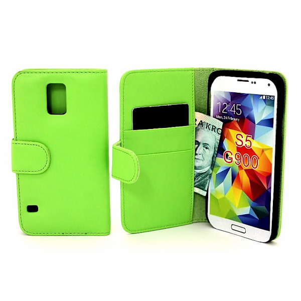 Plånboksfodral Samsung Galaxy S5 / S5 Neo (G900F / G903F) Grön