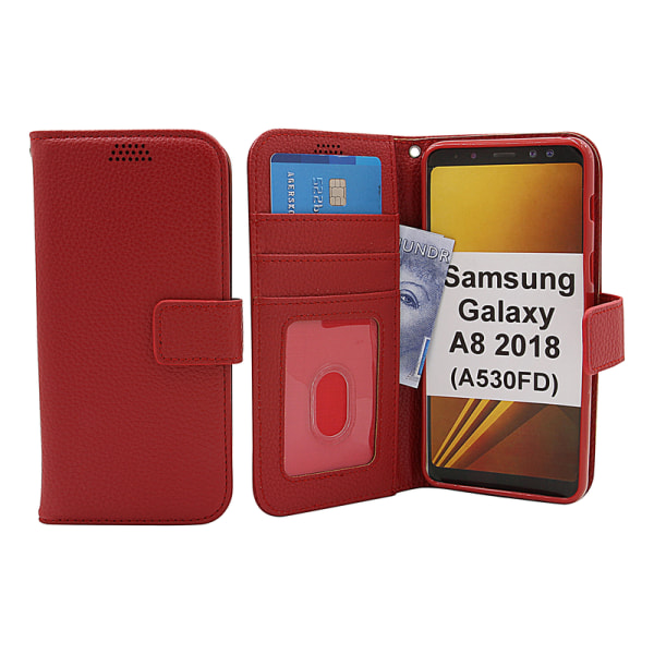 New Standcase Wallet Samsung Galaxy A8 2018 (A530FD) Svart