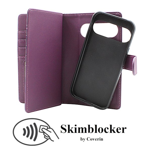 Skimblocker Google Pixel 9 Pro 5G XL Magnet Plånboksfodral Svart