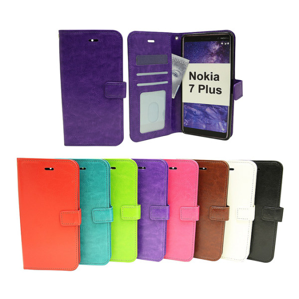 Crazy Horse Wallet Nokia 7 Plus Svart