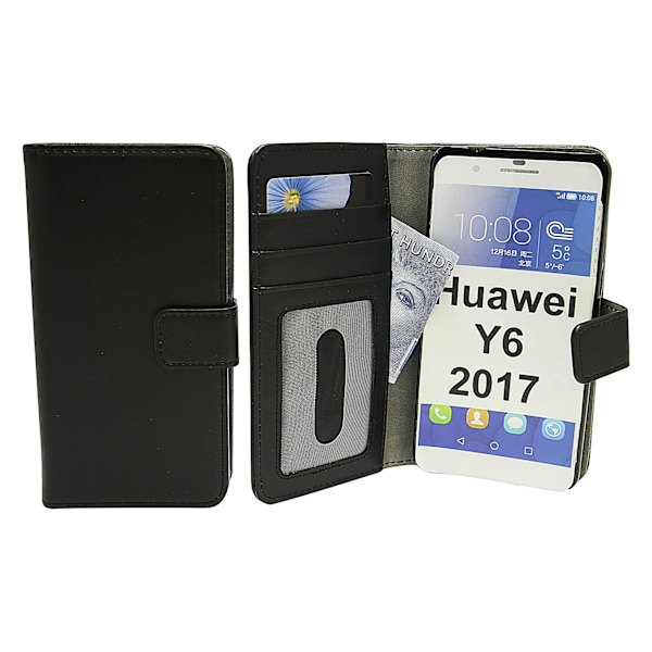 Skimblocker Magnet Wallet Huawei Y6 2017 (MYA-L41) Svart