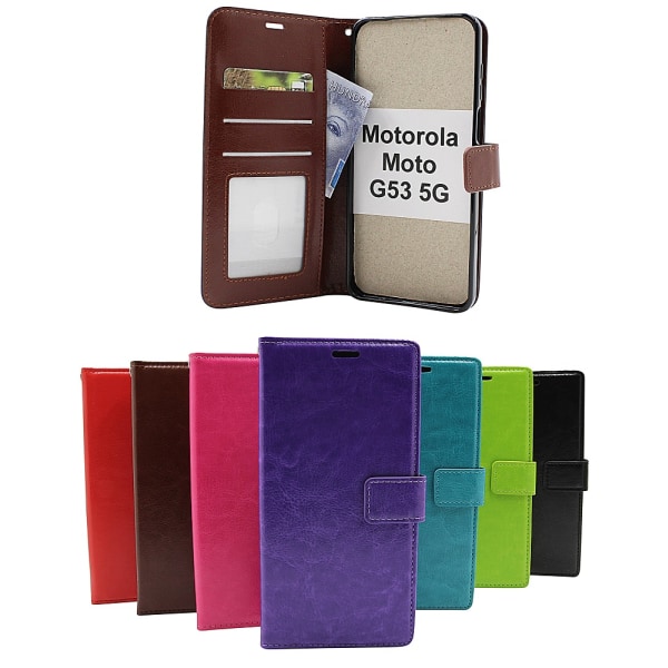 Crazy Horse Wallet Motorola Moto G53 5G Brun