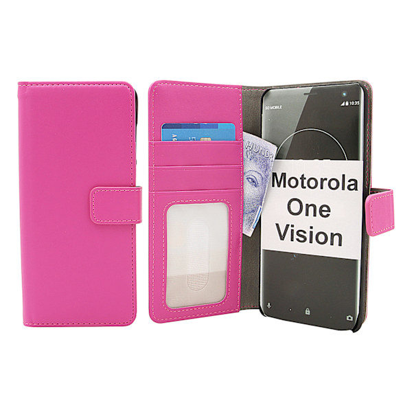 Skimblocker Magnet Wallet Motorola One Vision Hotpink