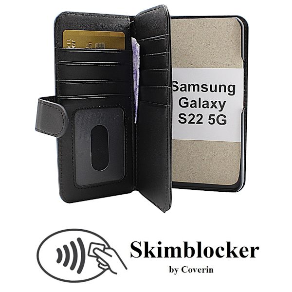 Skimblocker XL Wallet Samsung Galaxy S22 5G Svart