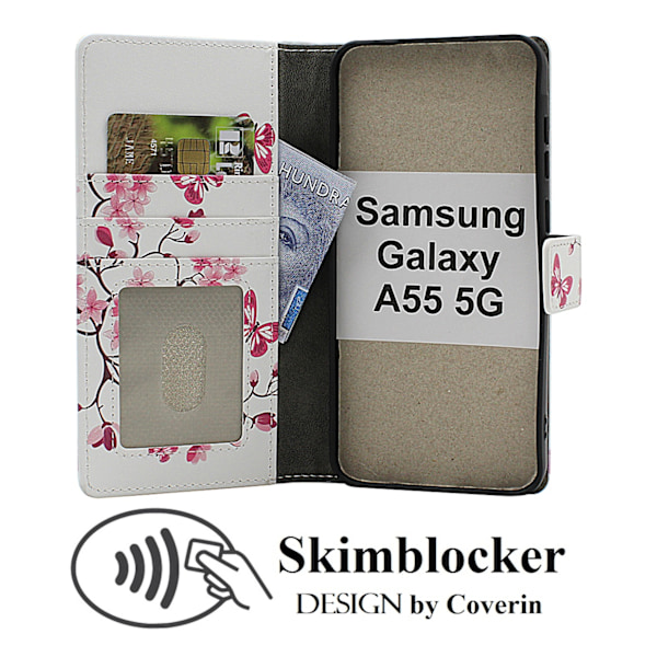 Skimblocker Samsung Galaxy A55 5G Plånboksfodral Design
