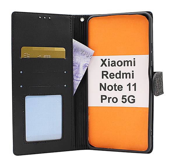 Flower Standcase Wallet Xiaomi Redmi Note 11 Pro 5G Grå