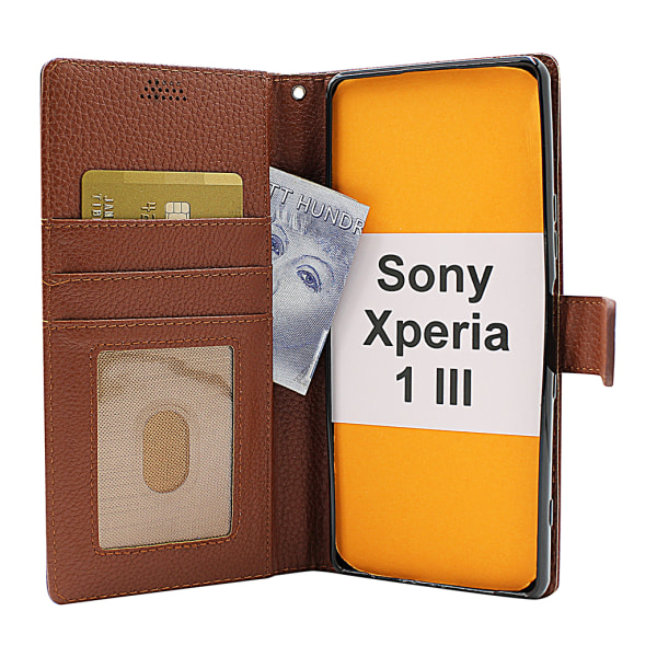 New Standcase Wallet Sony Xperia 1 III (XQ-BC52) Brun