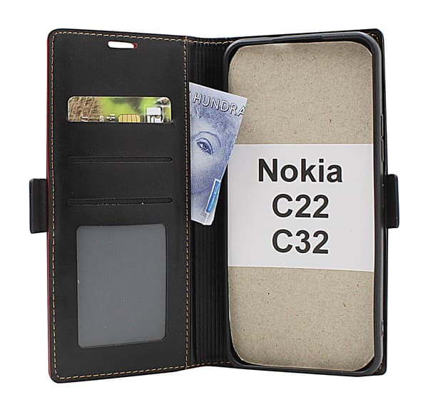 Lyx Standcase Wallet Nokia C22 / C32 Mörkgrön