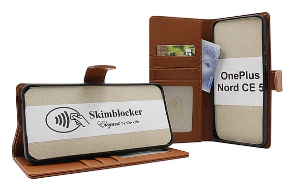 Skimblocker OnePlus Nord CE5 (CPH2719) Plånboksfodral Brandy
