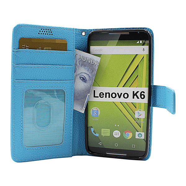 New Standcase Wallet Lenovo K6 (K33a48 / K33a42) Svart