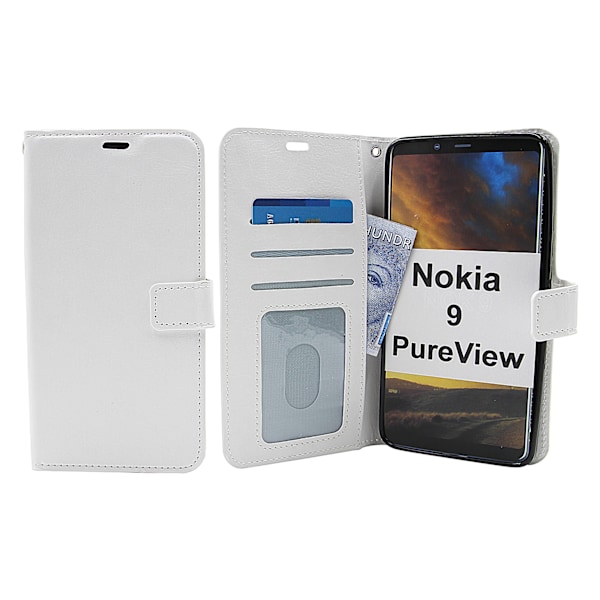 Crazy Horse Wallet Nokia 9 PureView Vit