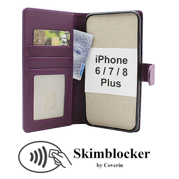 Skimblocker Plånboksfodral iPhone 6 Plus / 7 Plus / 8 Plus