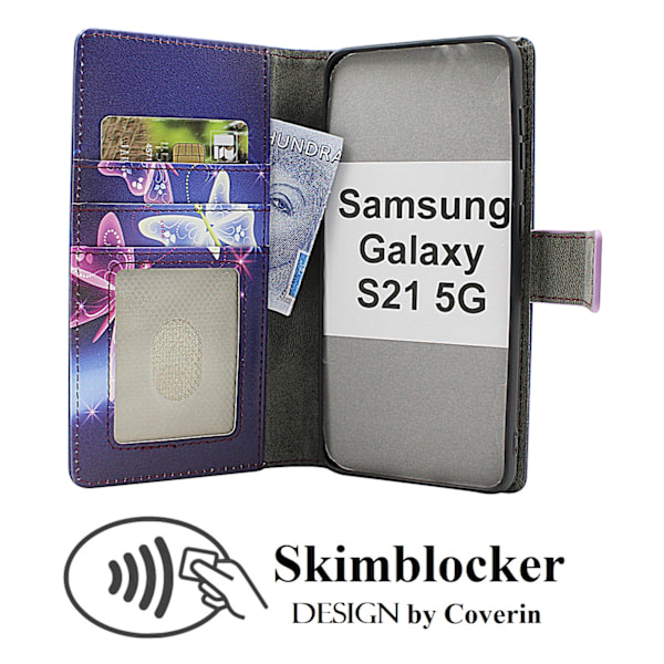 Skimblocker Samsung Galaxy S21 5G Plånboksfodral Design